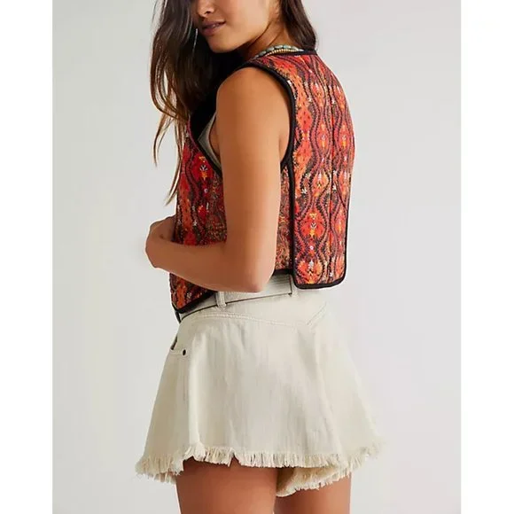 FREE PEOPLE Gemini Vest / Rust Combo - Picture 7 of 12